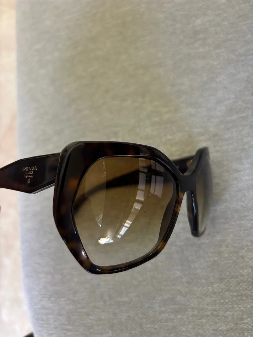 Prada Havana Tortoiseshell Frame Sunglasses with Brown Gradient Lenses